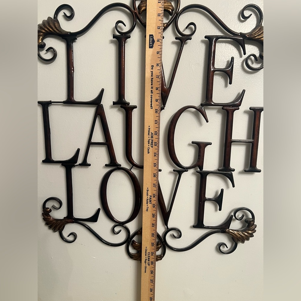 Elegant Black and Gold Wall Decor - Live Laugh Love - Picture 2 of 3